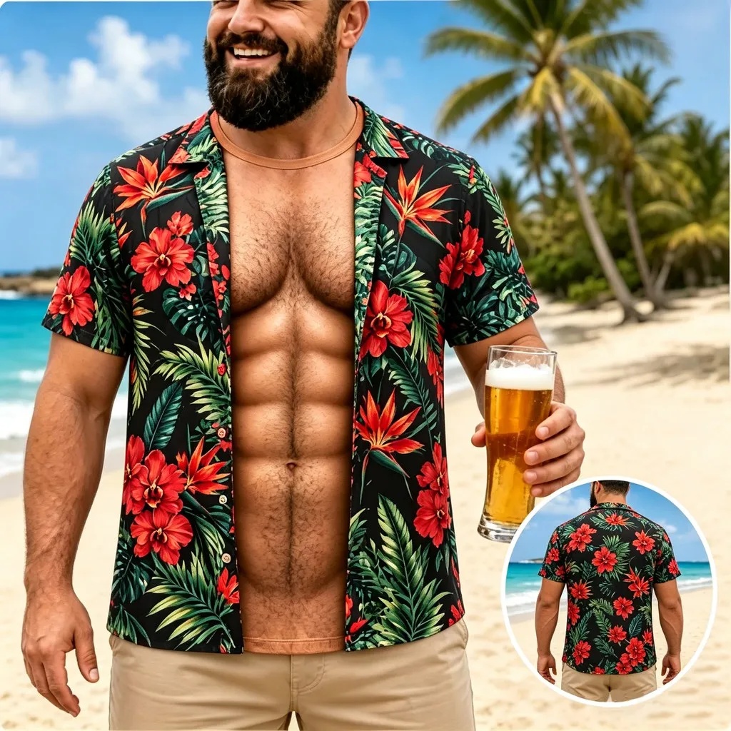 Nuova Camicia Hawaiana da Uomo - Vintage Hawaiian Floral Shirt recensione e prezzo