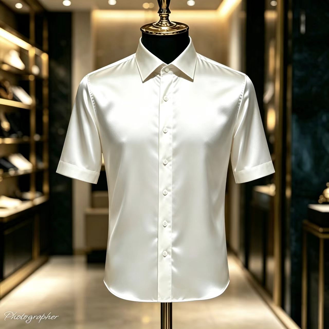 Men's Solid Color Satin Short- - Mens Satin Silk Dress Shirt recensione e prezzo