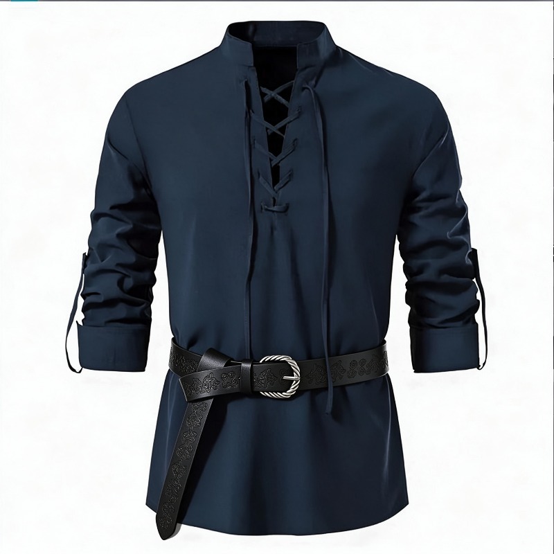 Camicia da uomo con lacci, man - Medieval Gothic Lace Up Pirate Shirt recensione e prezzo