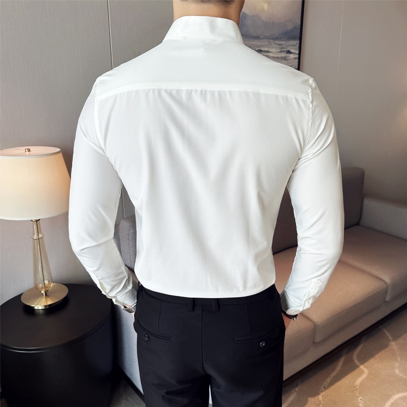 Camicie eleganti da uomo Camic - Mandarin Collar Formal Shirt Slim Fit recensione e prezzo